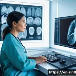 Home 21 AI 헬스케어 기술의 미래 전망 - **Prompt:** "A brightly lit, futuristic radiology suite where a skilled radiologist, a woman in her ...
